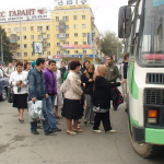 Посадка в автобус